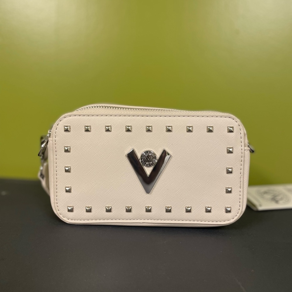 Valentino Orlandi White Studded Crossbody Bag
